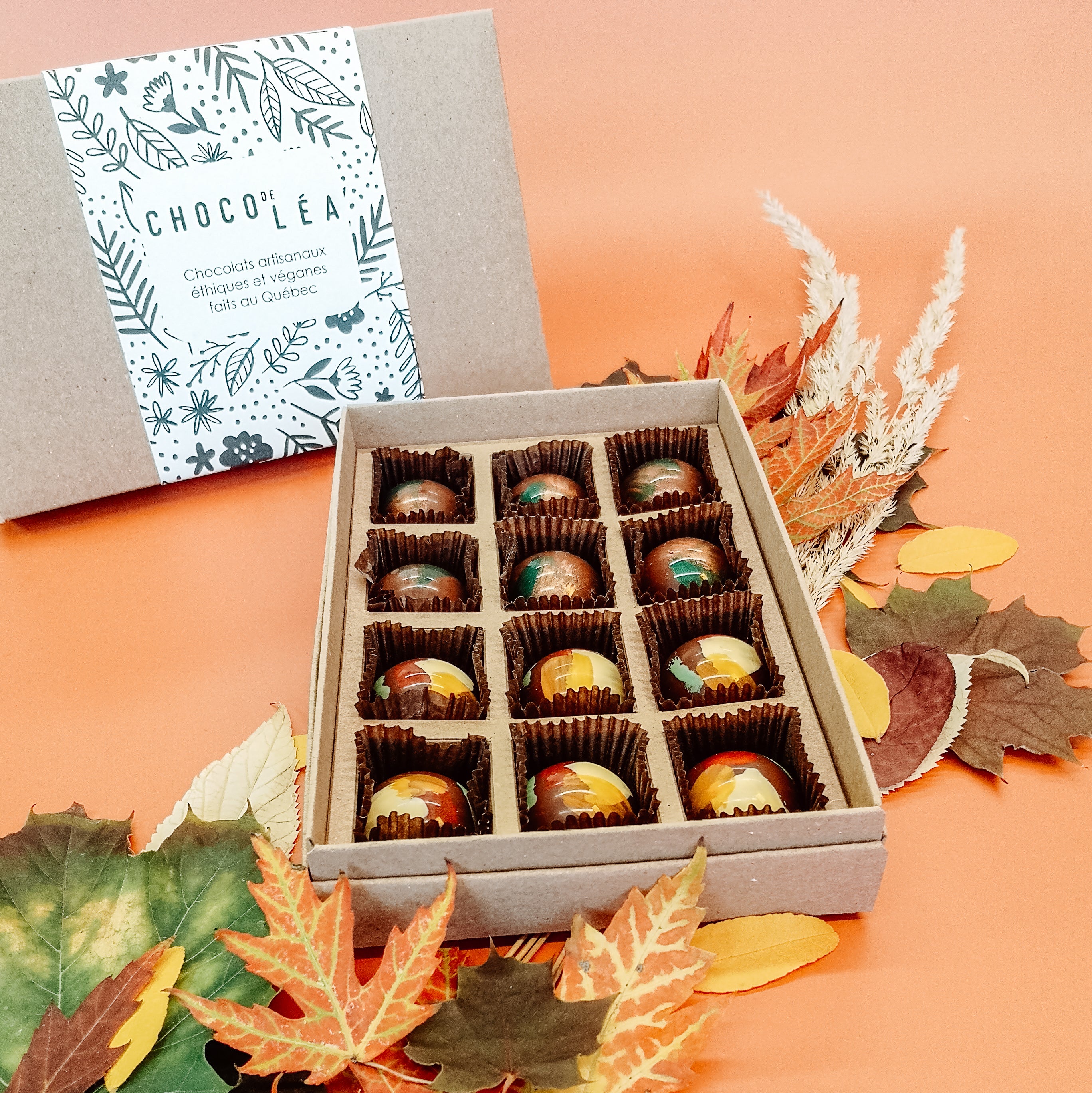 Boîte de 12 chocolats assortis d'automne