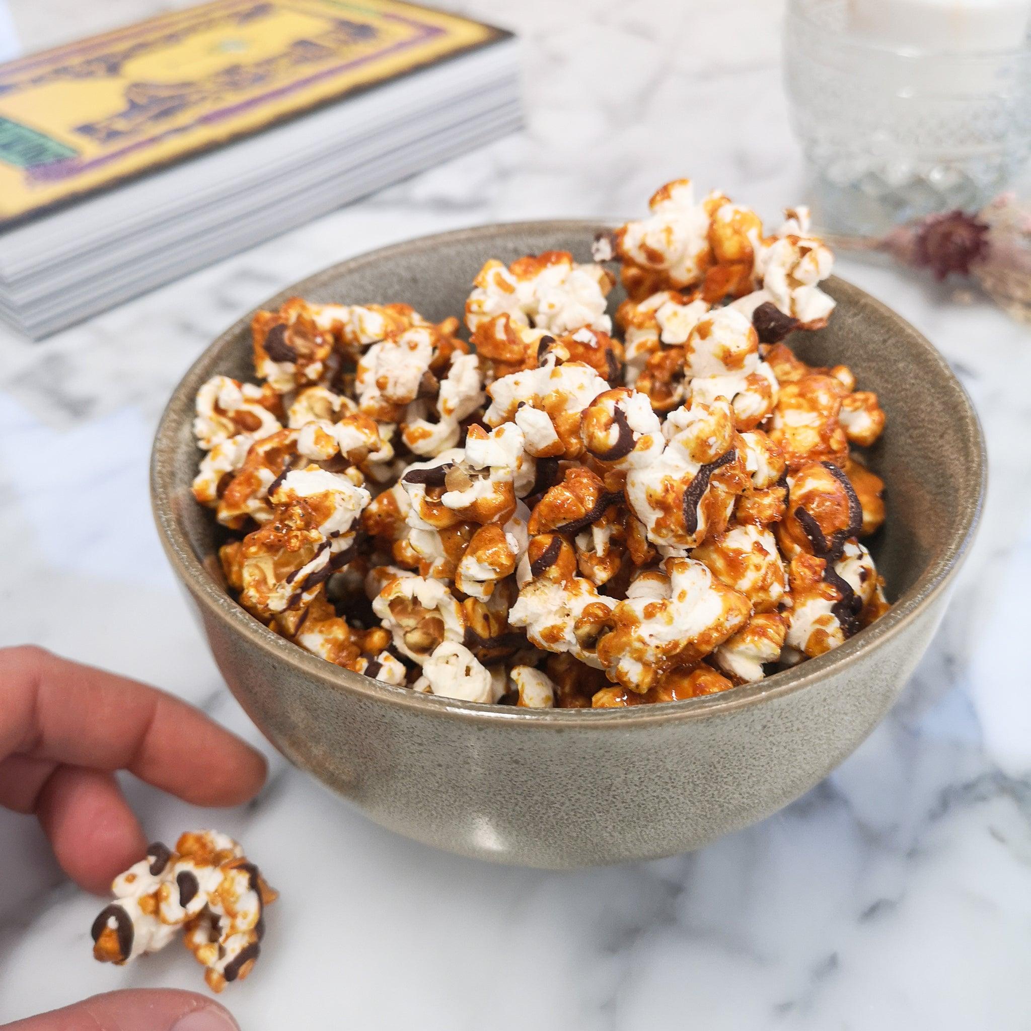 Pop corn au caramel salé, mélilot et chocolat noir - Choco de Léa