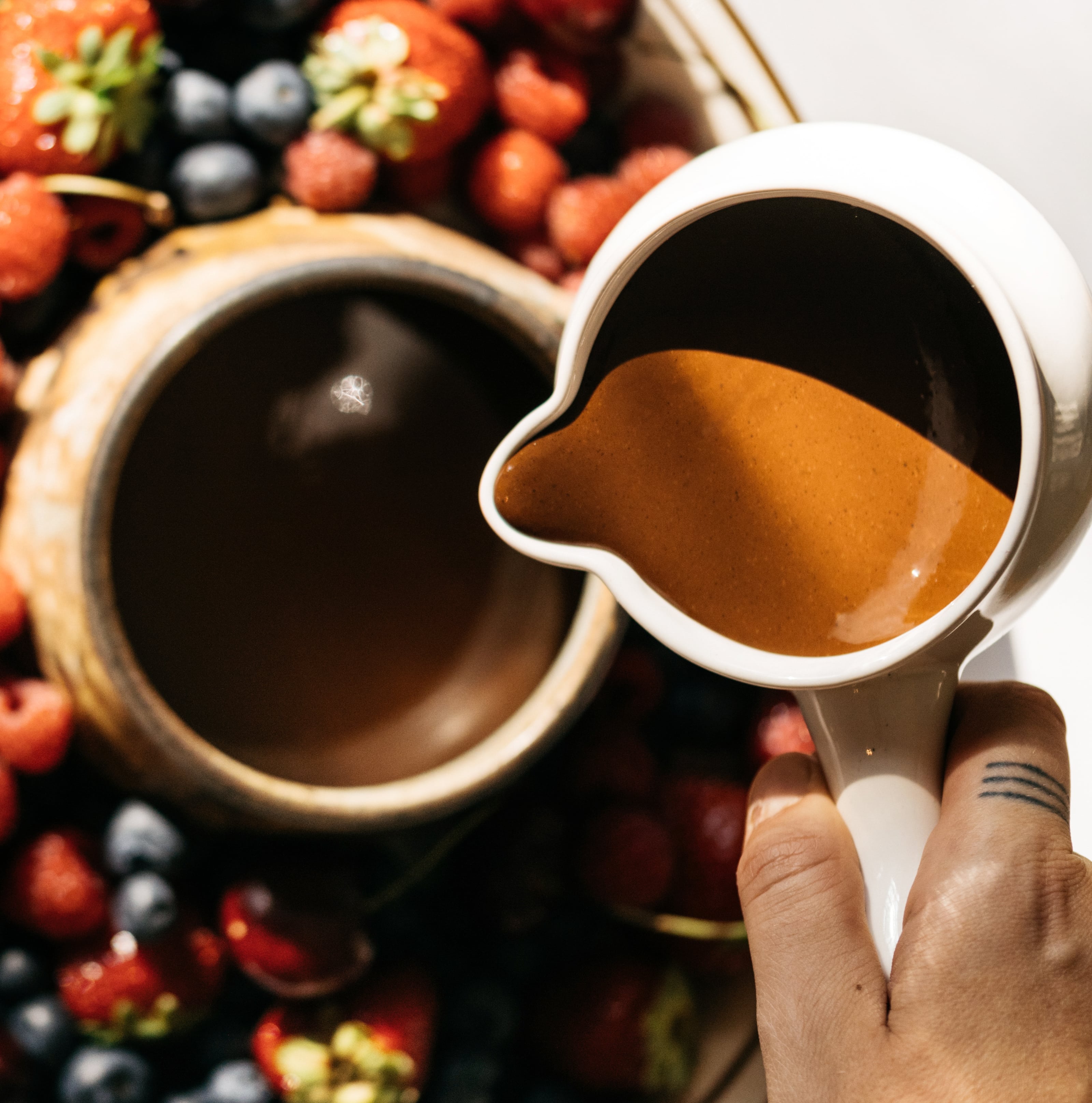 buckwheat "milk" Chocolate fondue