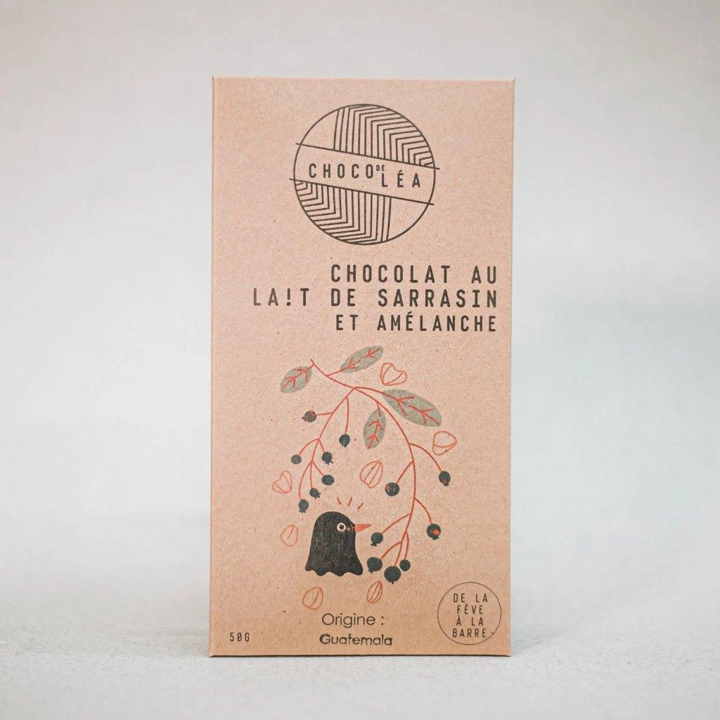 Barre de chocolat au "lait" de sarrasin et amélanche - Choco de Léa